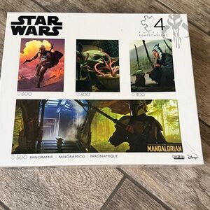 4/$15🌻Star Wars The Mandalorian Puzzle set of 4
